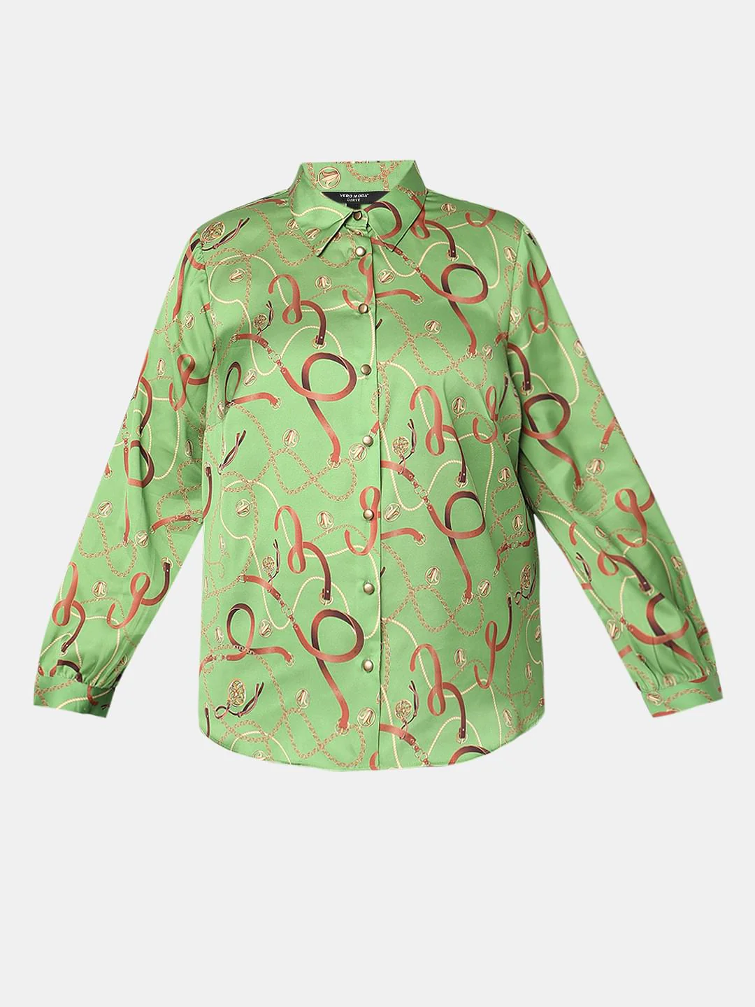 Curve Green Printed Shirt - Image 7