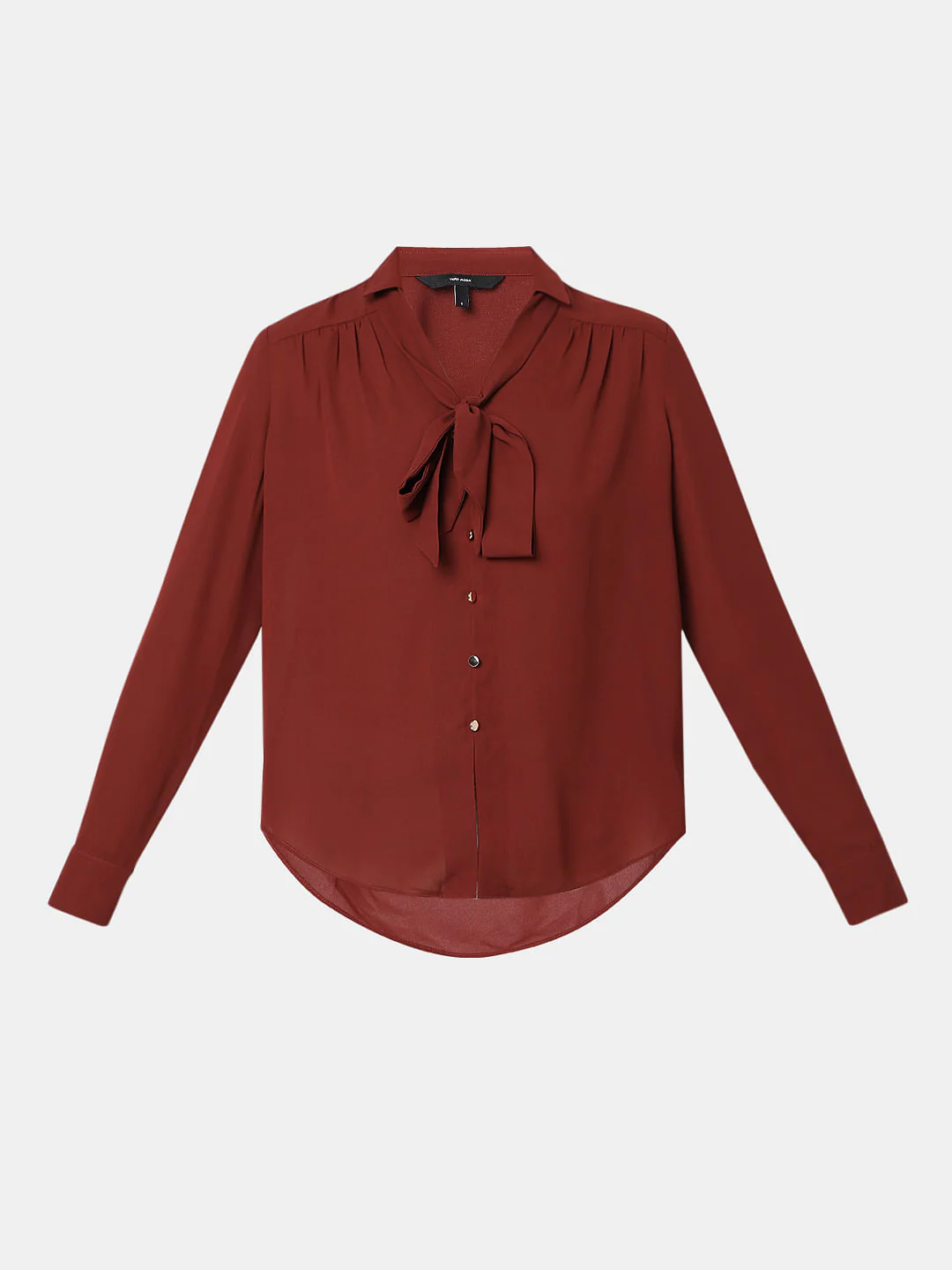 Brick Red Front Tie-Up Shirt - Image 7
