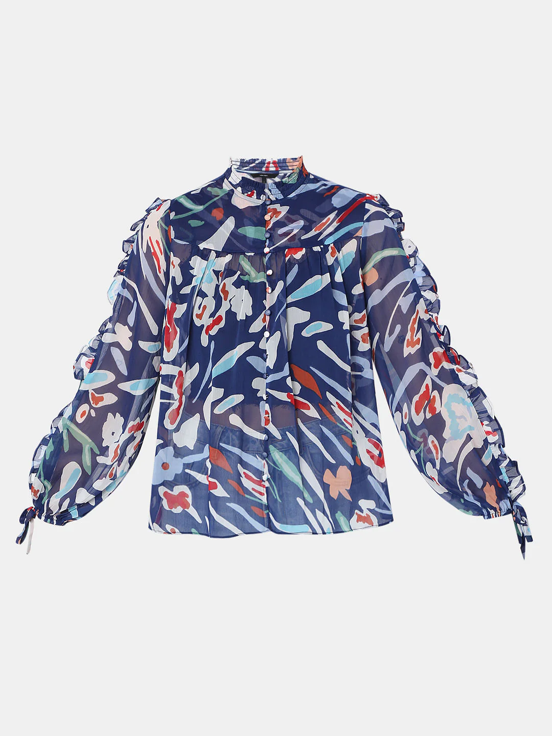 Blue Abstract Print Top - Image 7