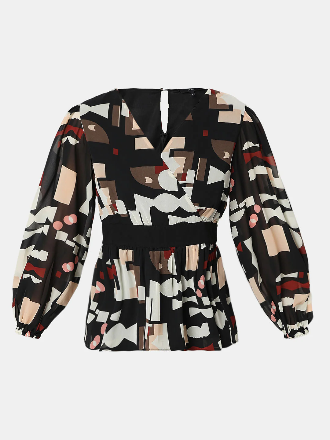Black Abstract Print Top - Image 7