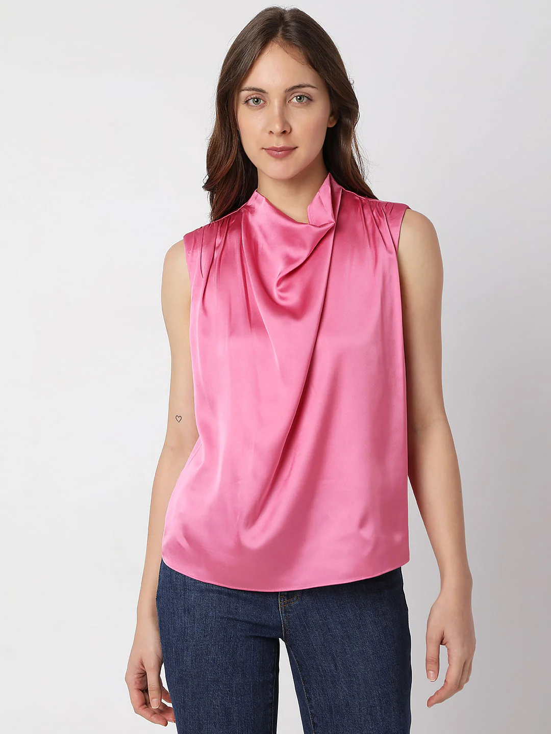 Pink Cowl Neck Top - Image 2
