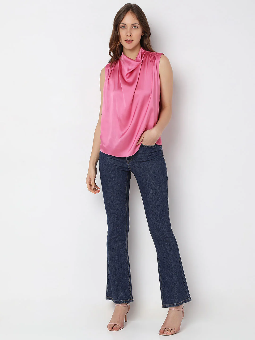 Pink Cowl Neck Top - Image 5