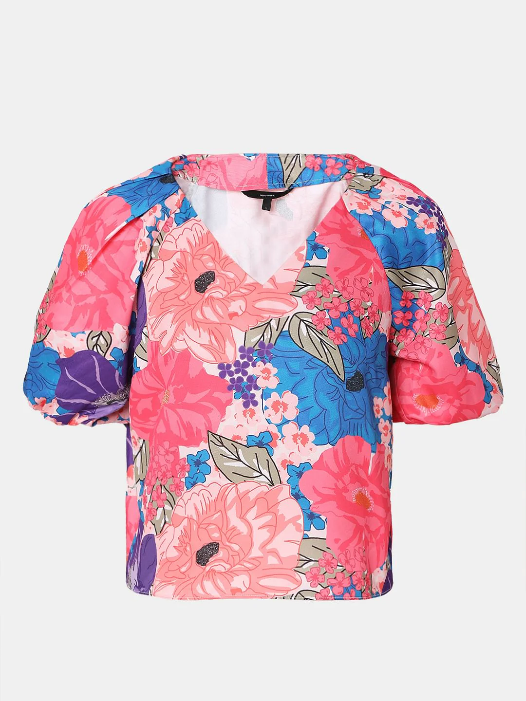 Pink Floral Balloon Sleeve Top - Image 7