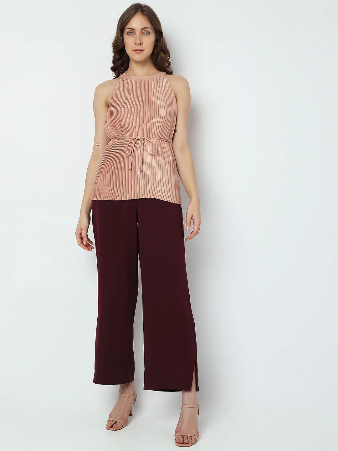 Pink Plisse Halter Neck Top - Image 5