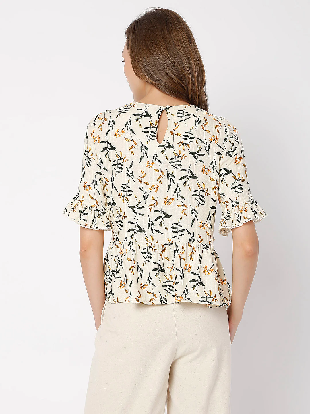 Beige Floral Top - Image 4