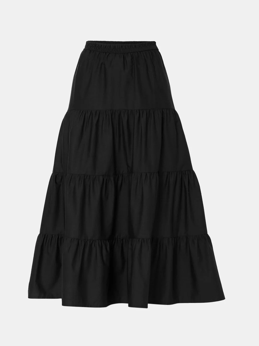 Black High Rise Tiered Skirt - Image 7