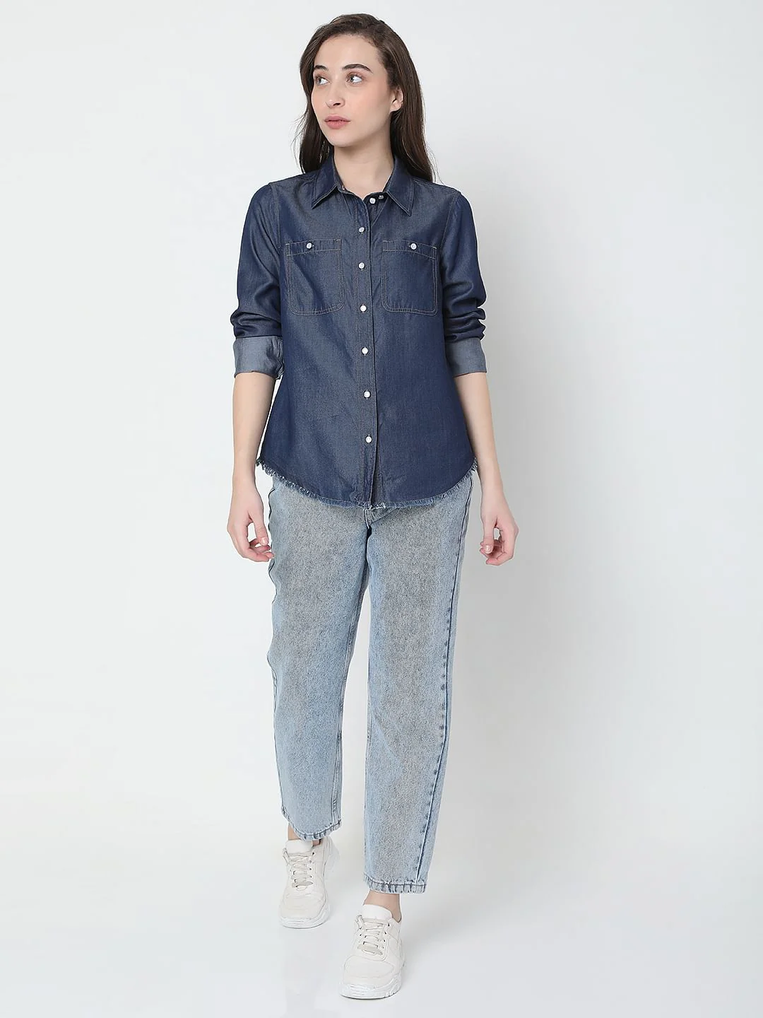 Dark Blue Denim Shirt - Image 5