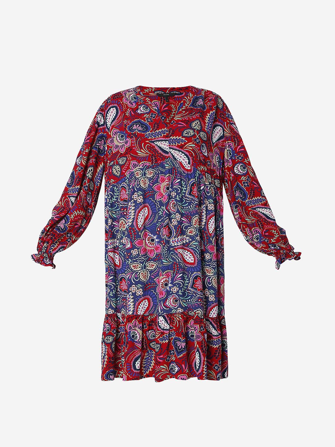 Red Bohemian Print Shift Dress - Image 6
