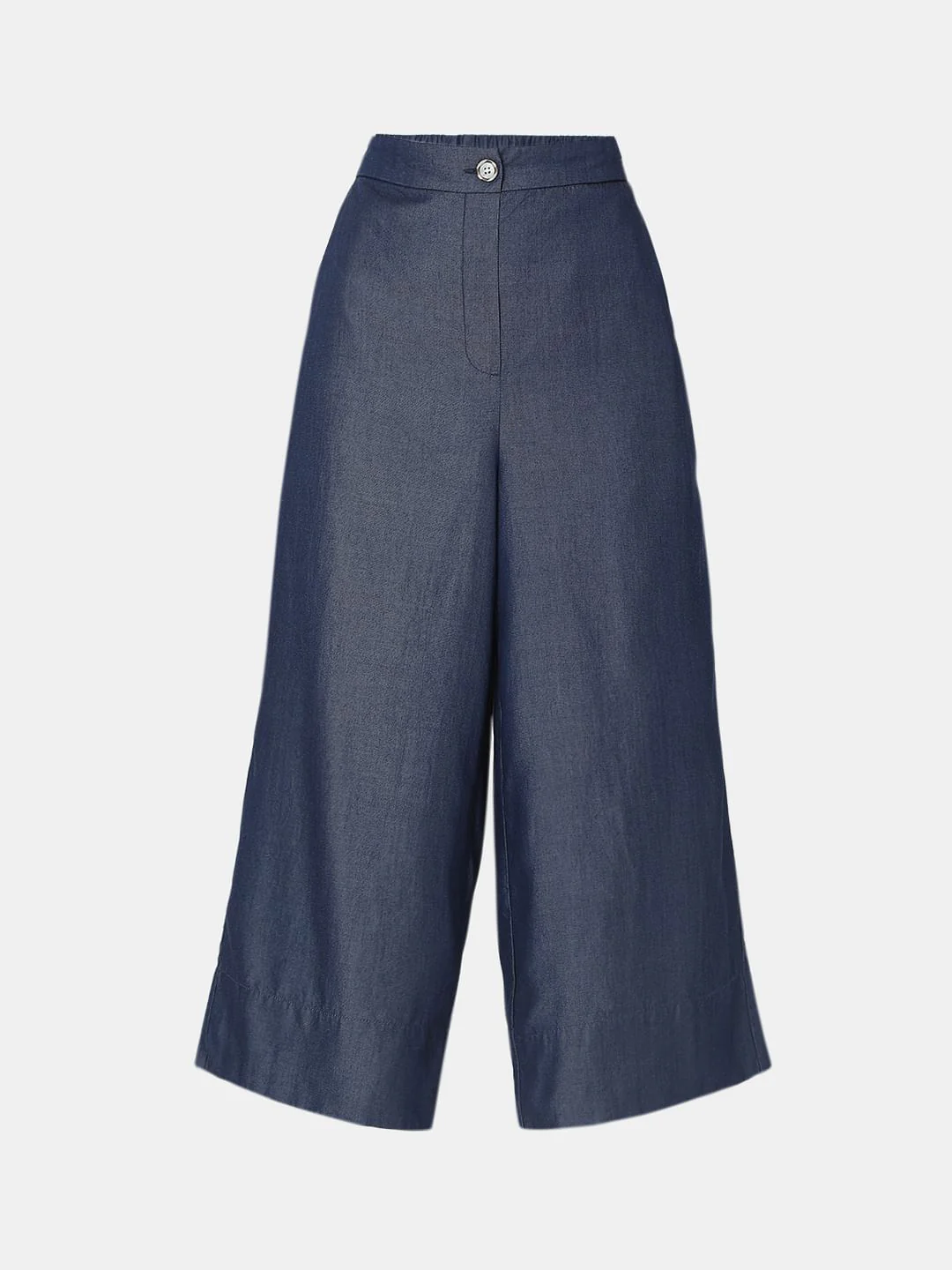Blue Mid Rise Denim Culottes - Image 7