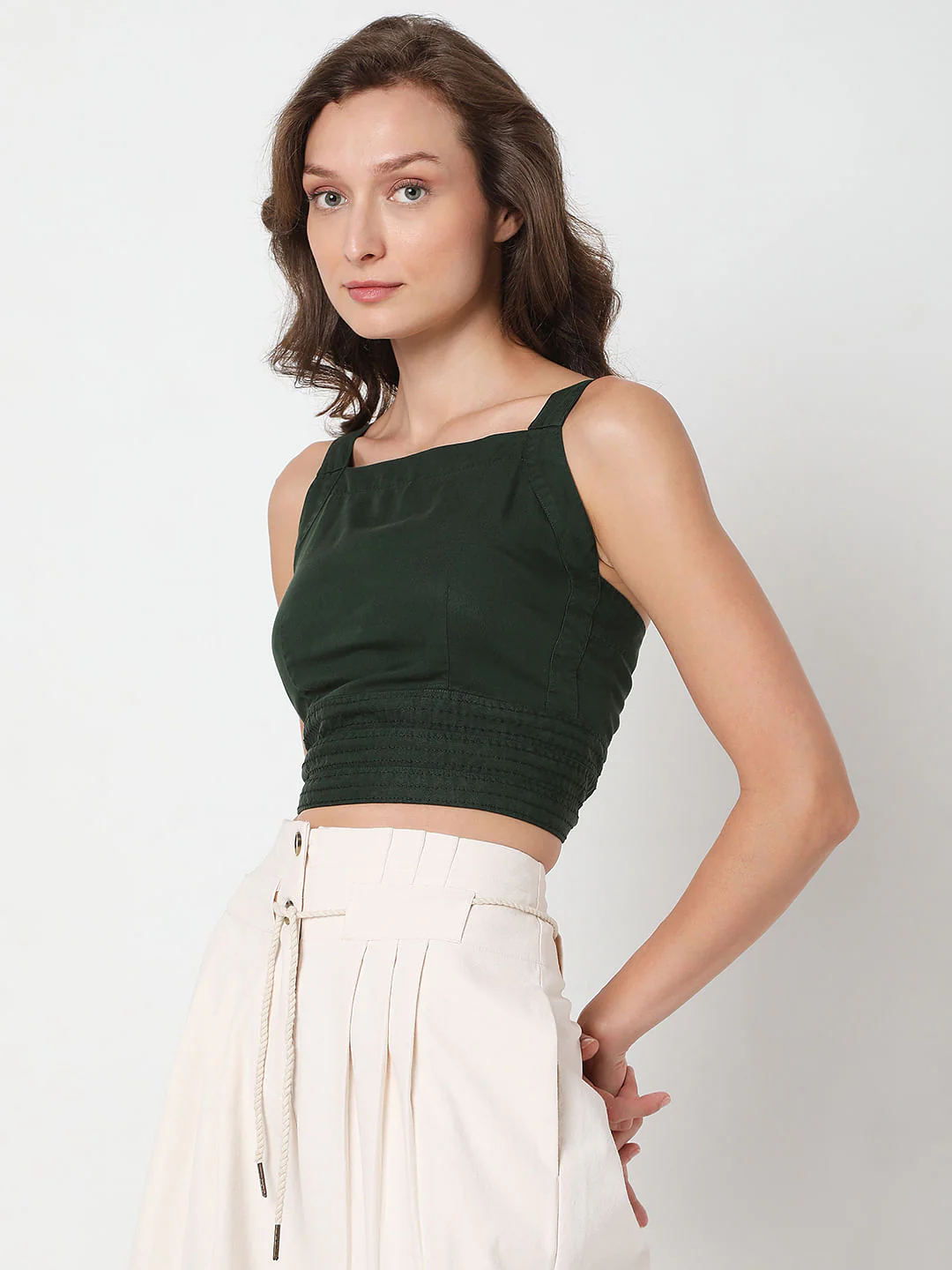 Green Strappy Crop Top - Image 3