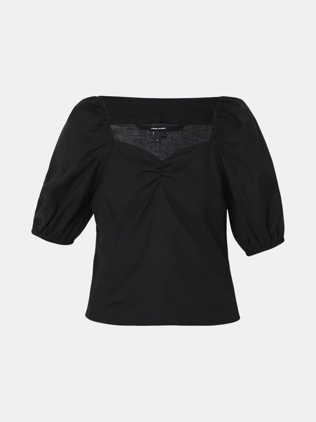 Black Puff Sleeves Top - Image 7