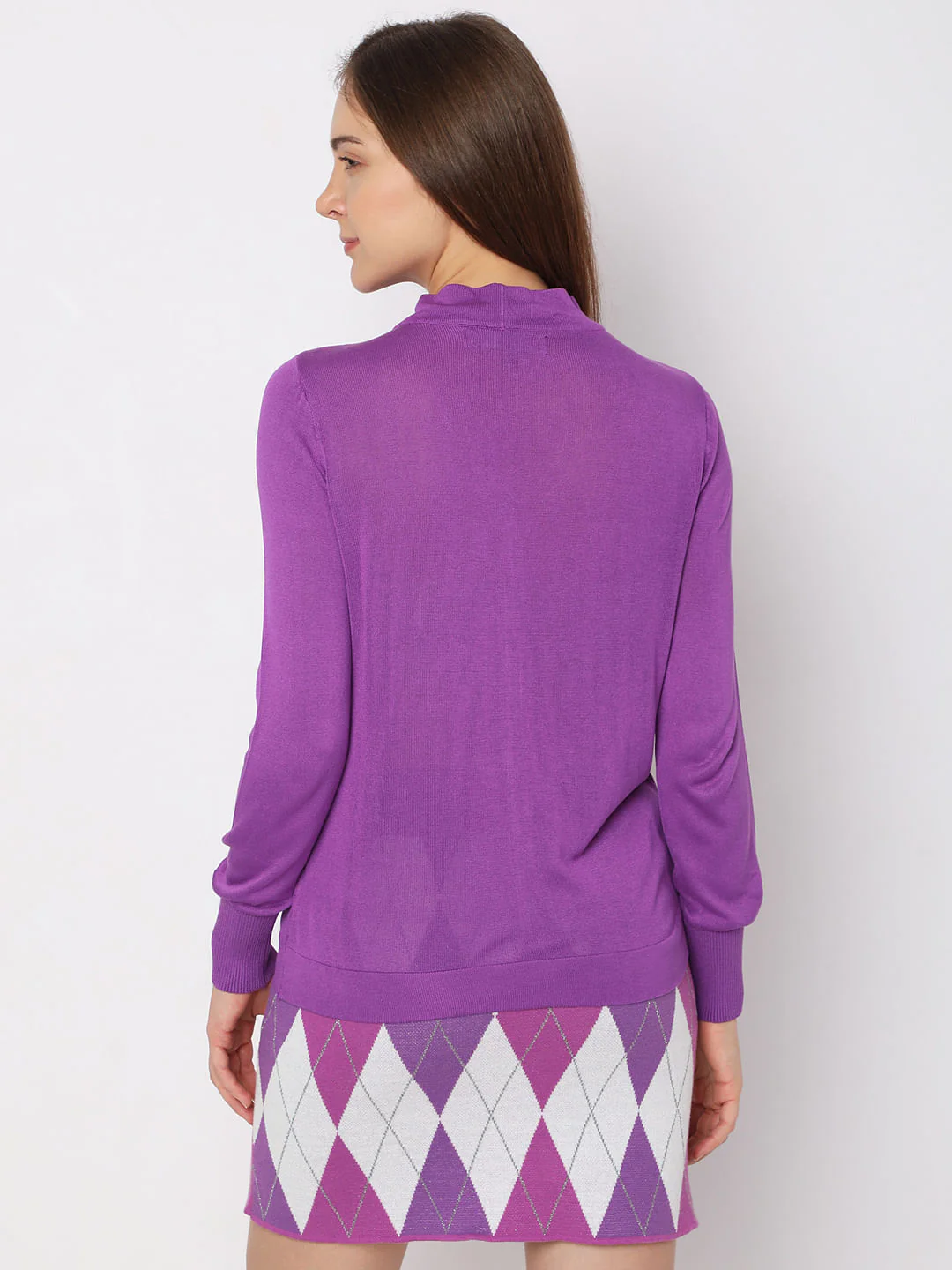 Purple Tie-Up Knit Top - Image 3