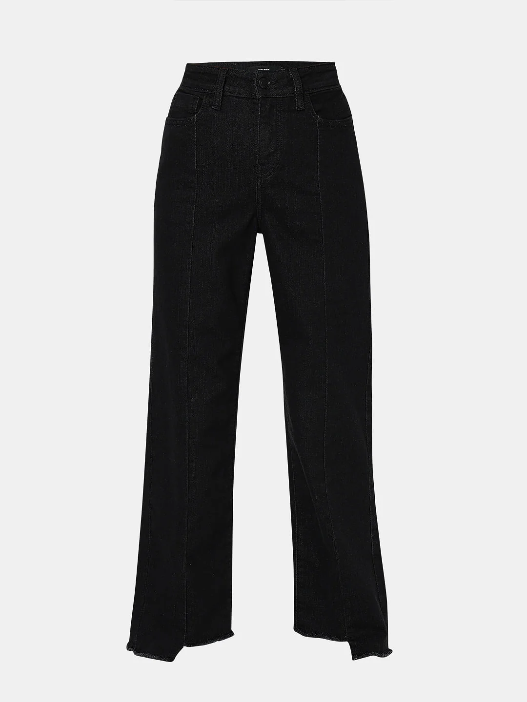 Black Raw Edge Jade Straight Fit Jeans - Image 7