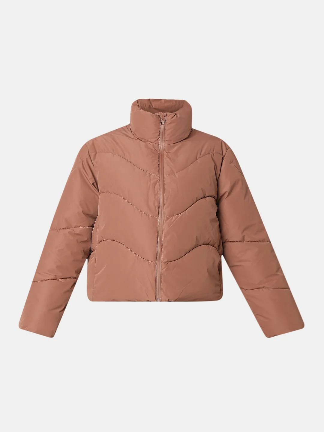 Brown Short Puffer Jacket - Image 7