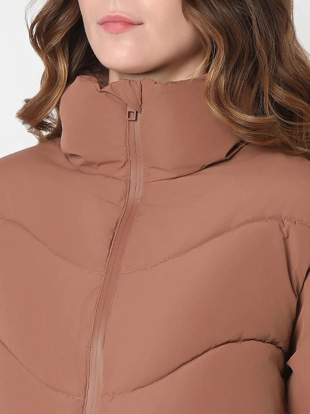 Brown Short Puffer Jacket - Image 8