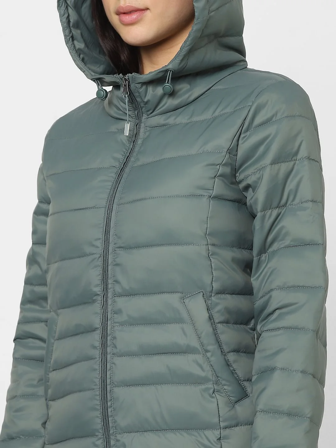 Teal Hooded Puffer Jacket - Image 5