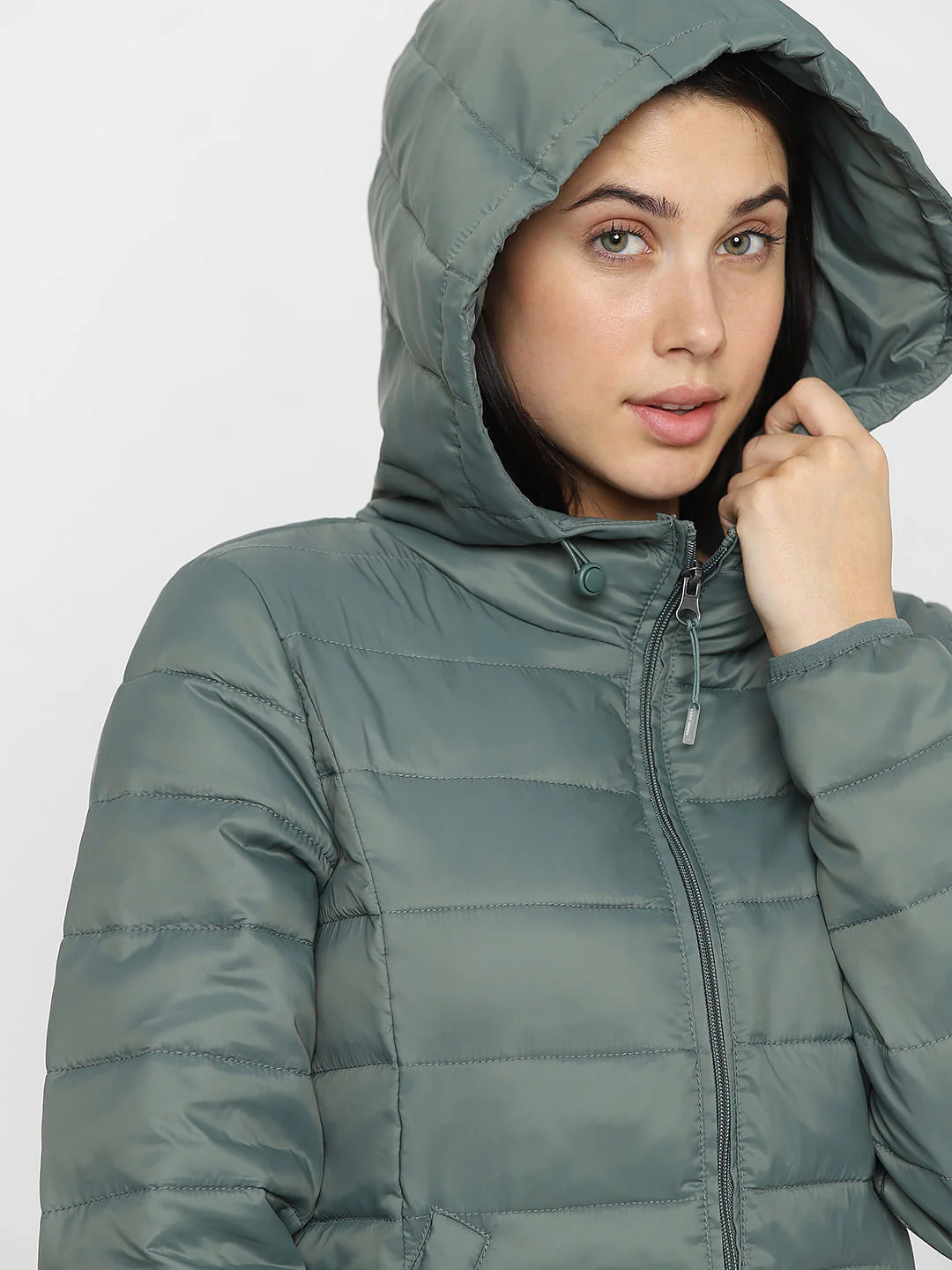 Teal Hooded Puffer Jacket - Image 6