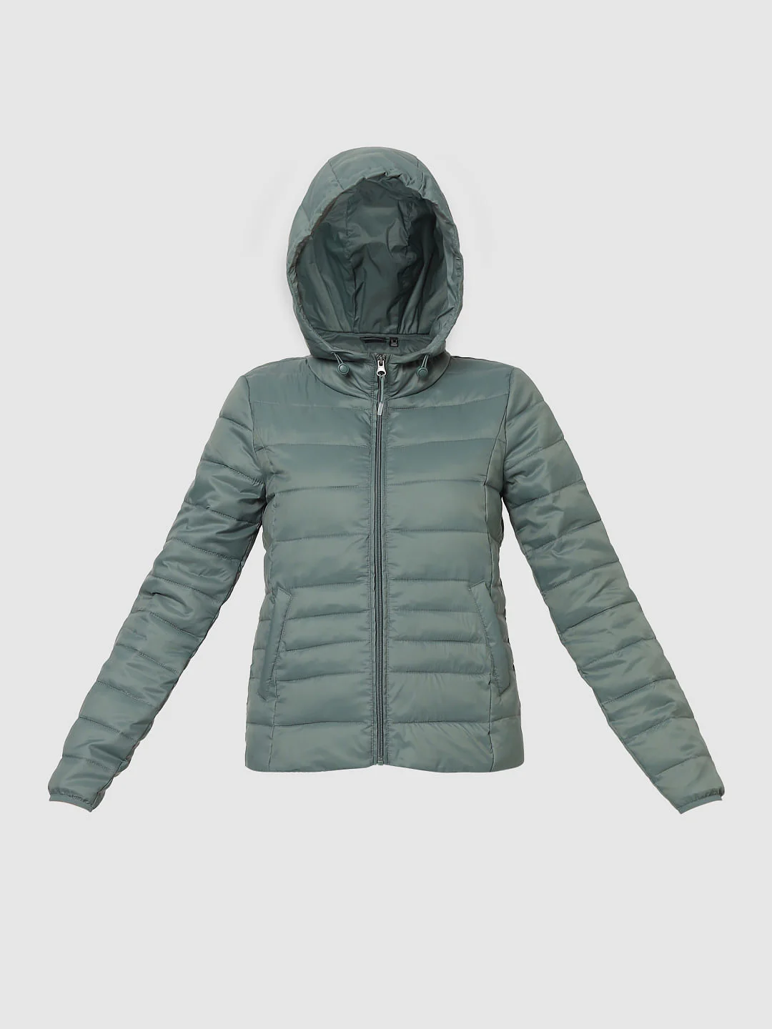 Teal Hooded Puffer Jacket - Image 8