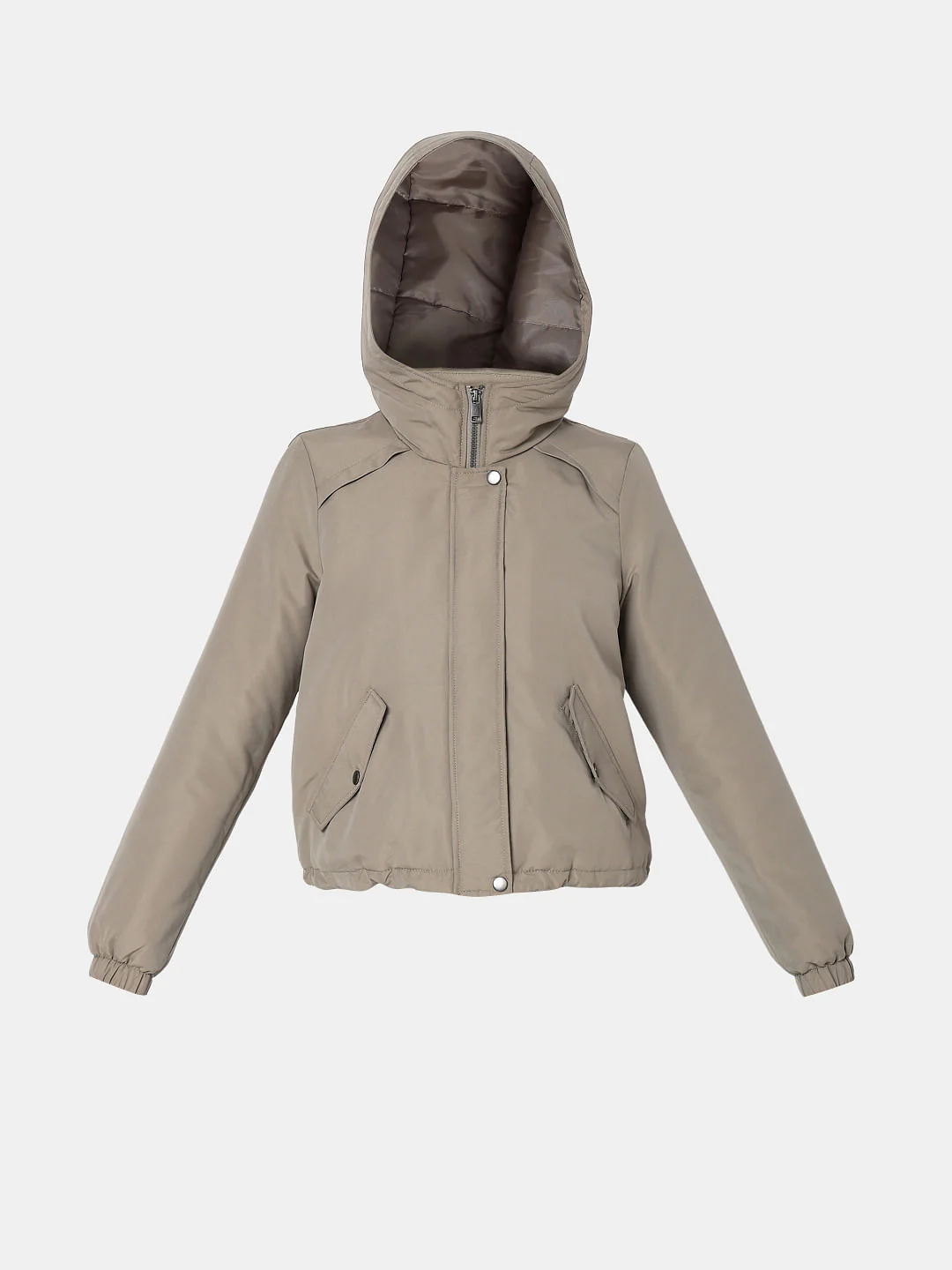 Green Padded Short Parka Jacket - Image 7