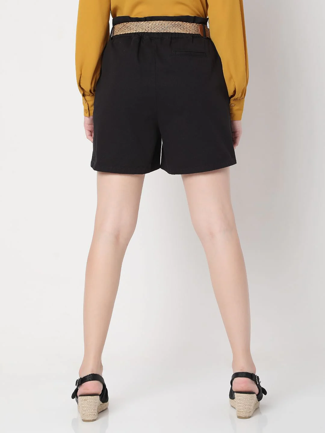 Black High Waist Shorts - Image 4