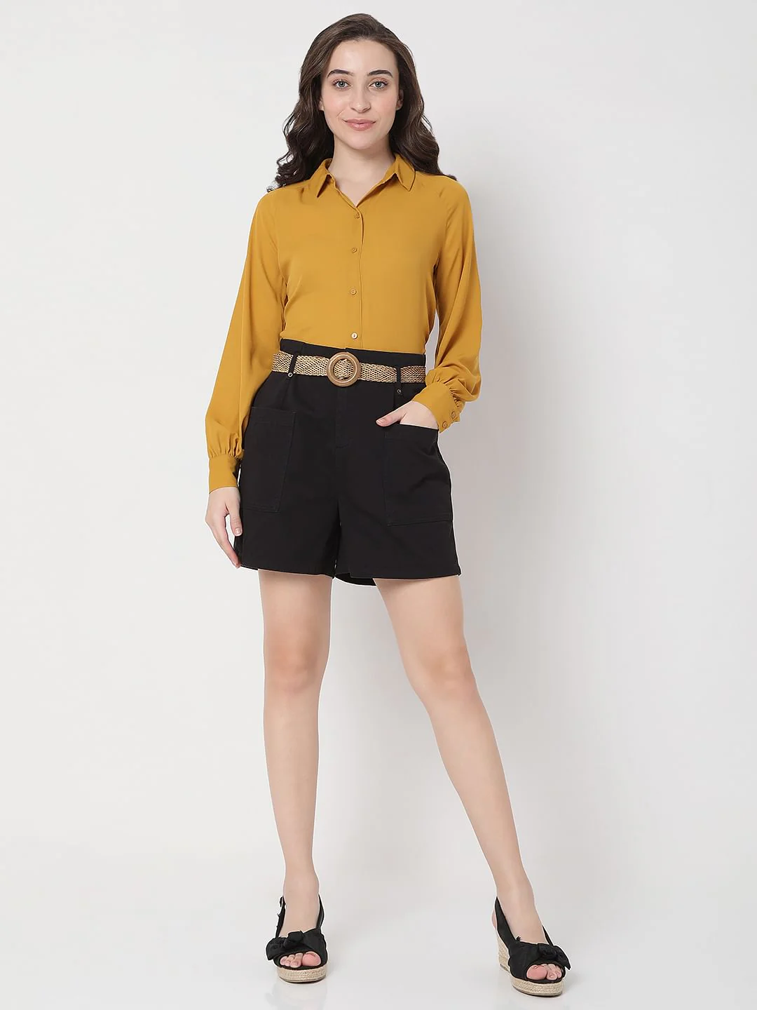 Black High Waist Shorts - Image 6