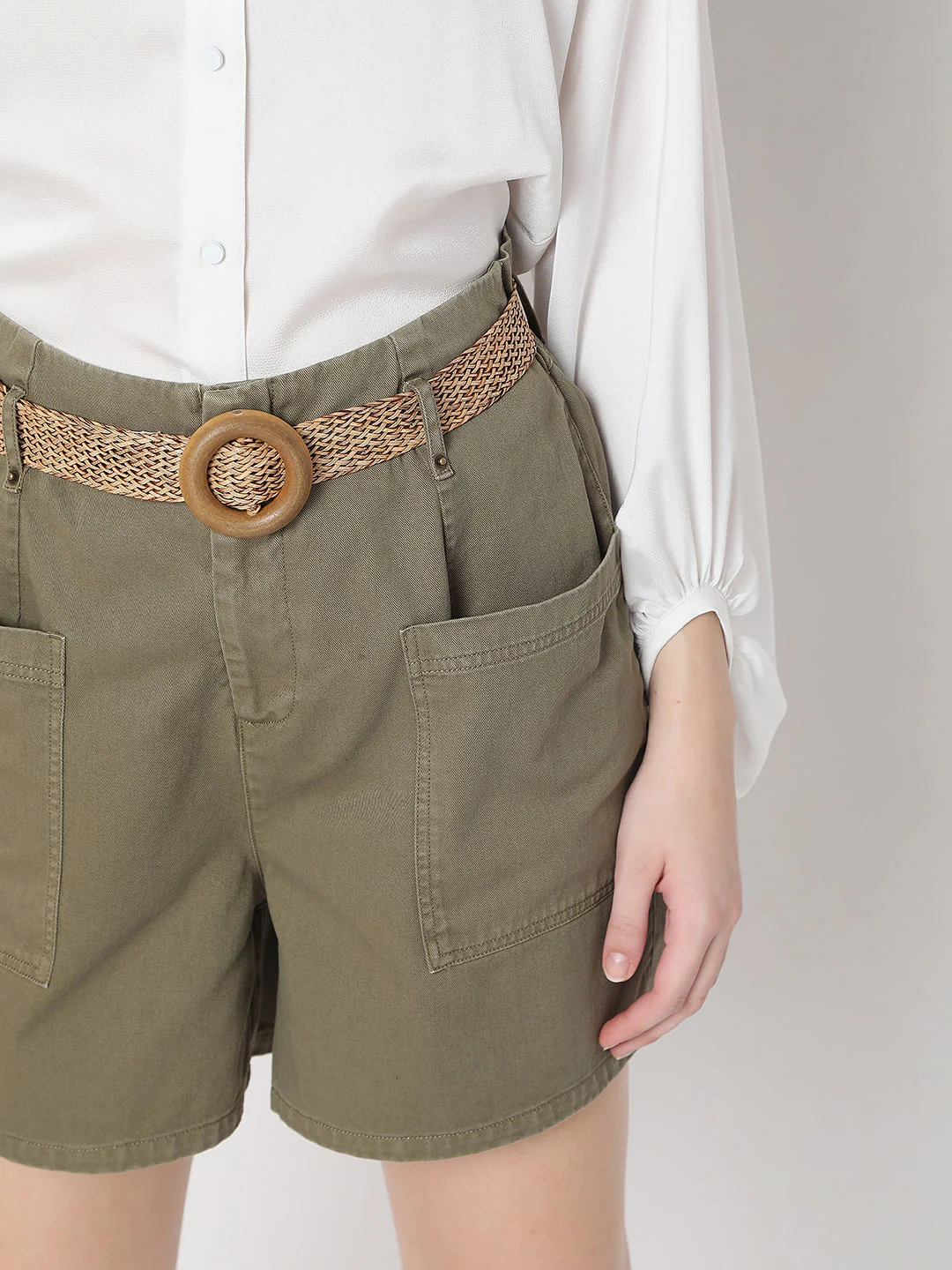 Green High Rise Shorts - Image 5