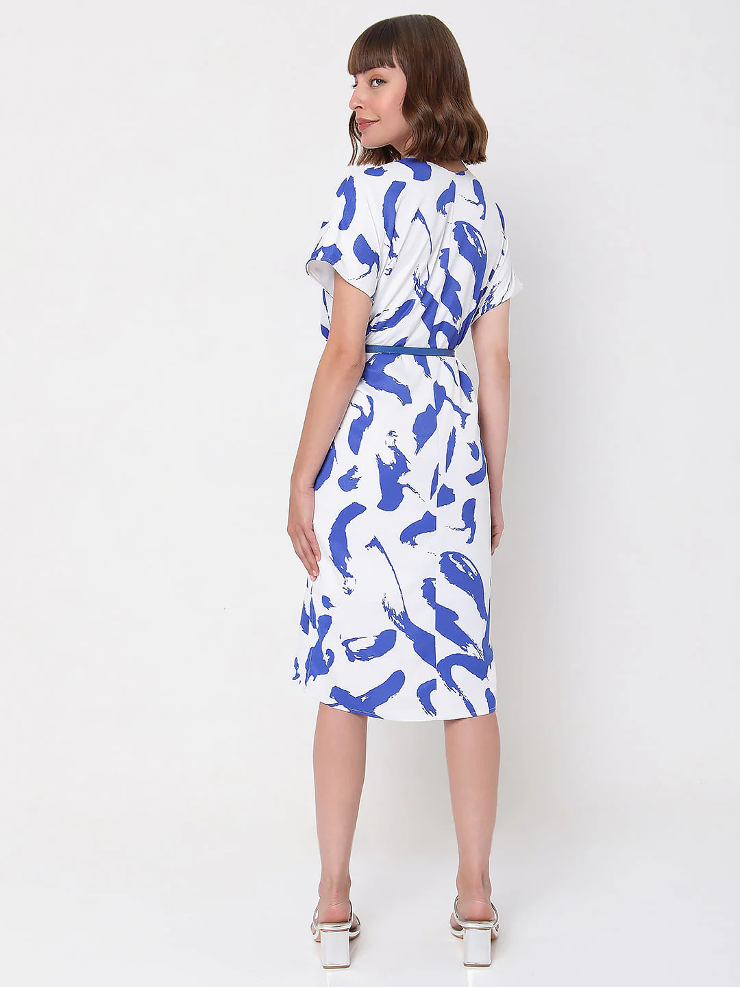 White Printed Shift Dress - Image 4