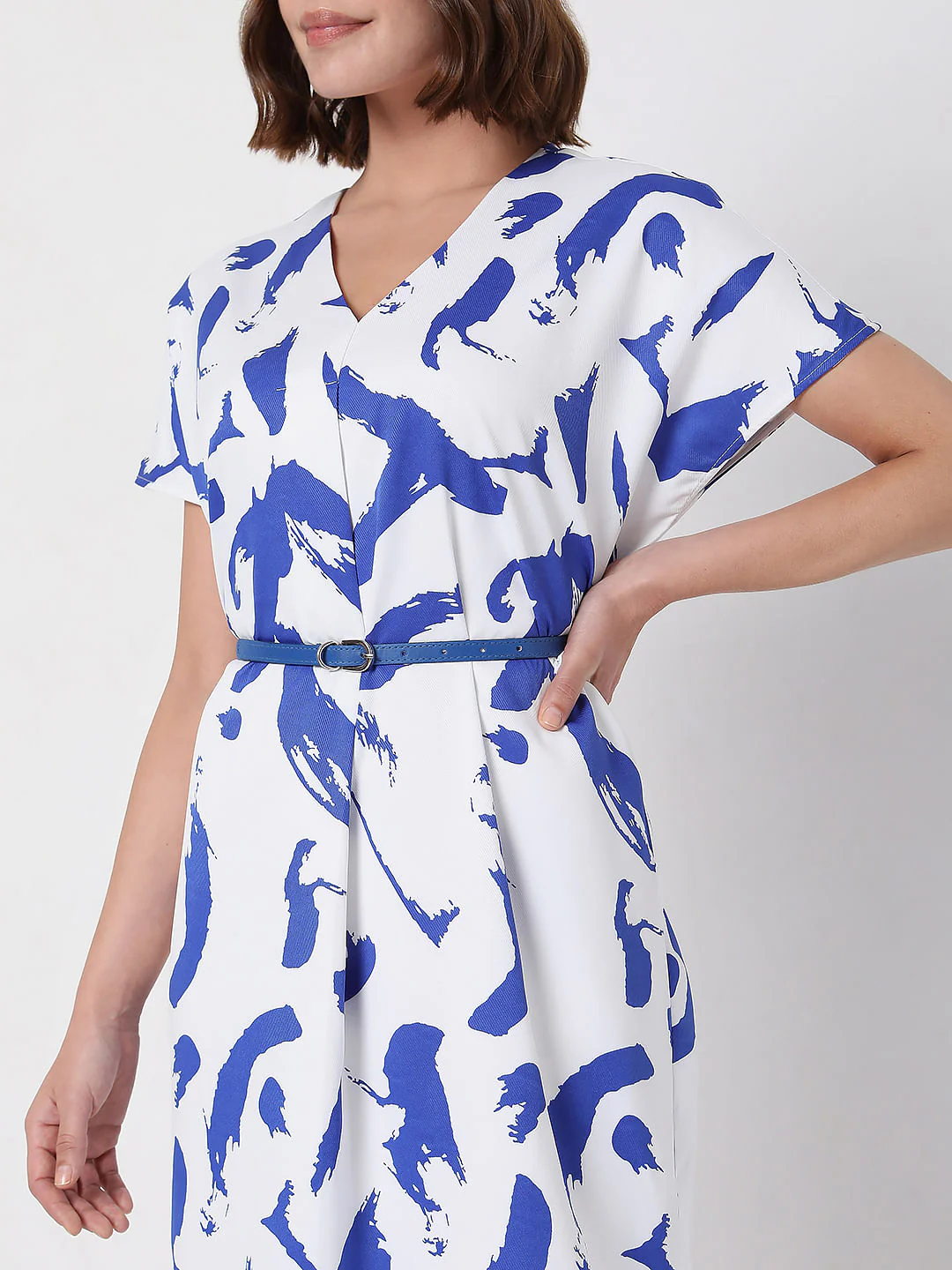 White Printed Shift Dress - Image 5