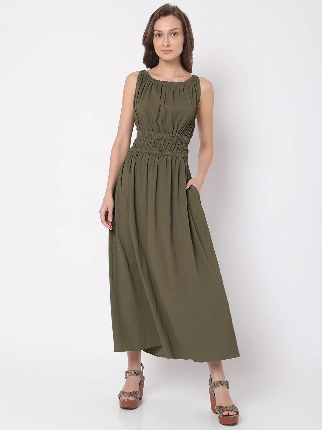 Dark Green Maxi Dress - Image 2