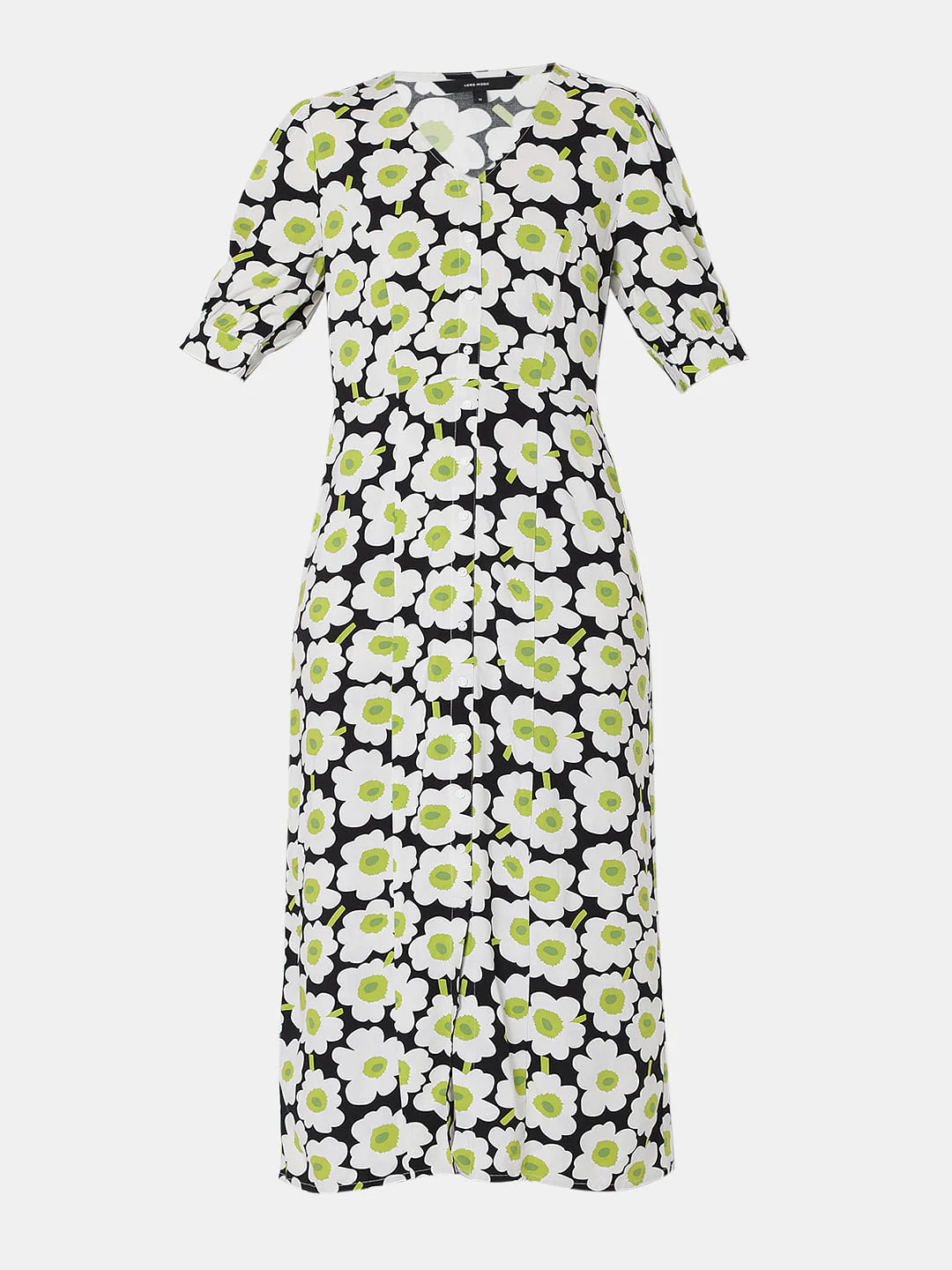 White Floral Print Midi Dress - Image 6