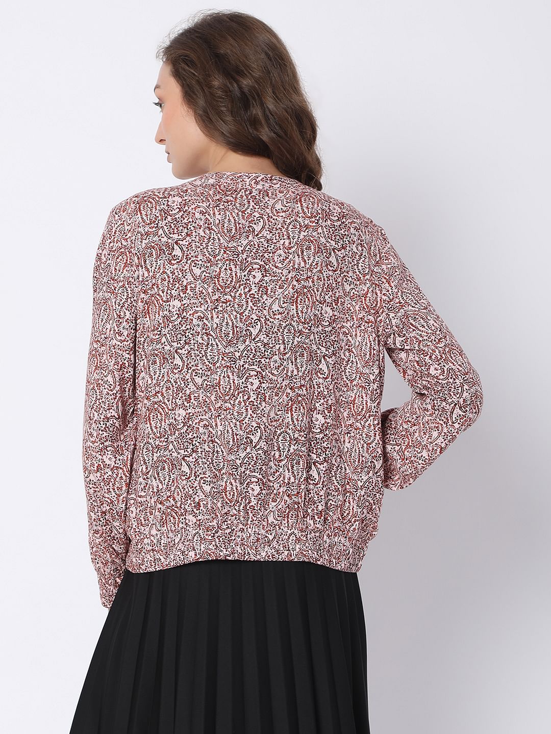 Pink Abstract Print Co-Ord Bomber Jacket - Image 4
