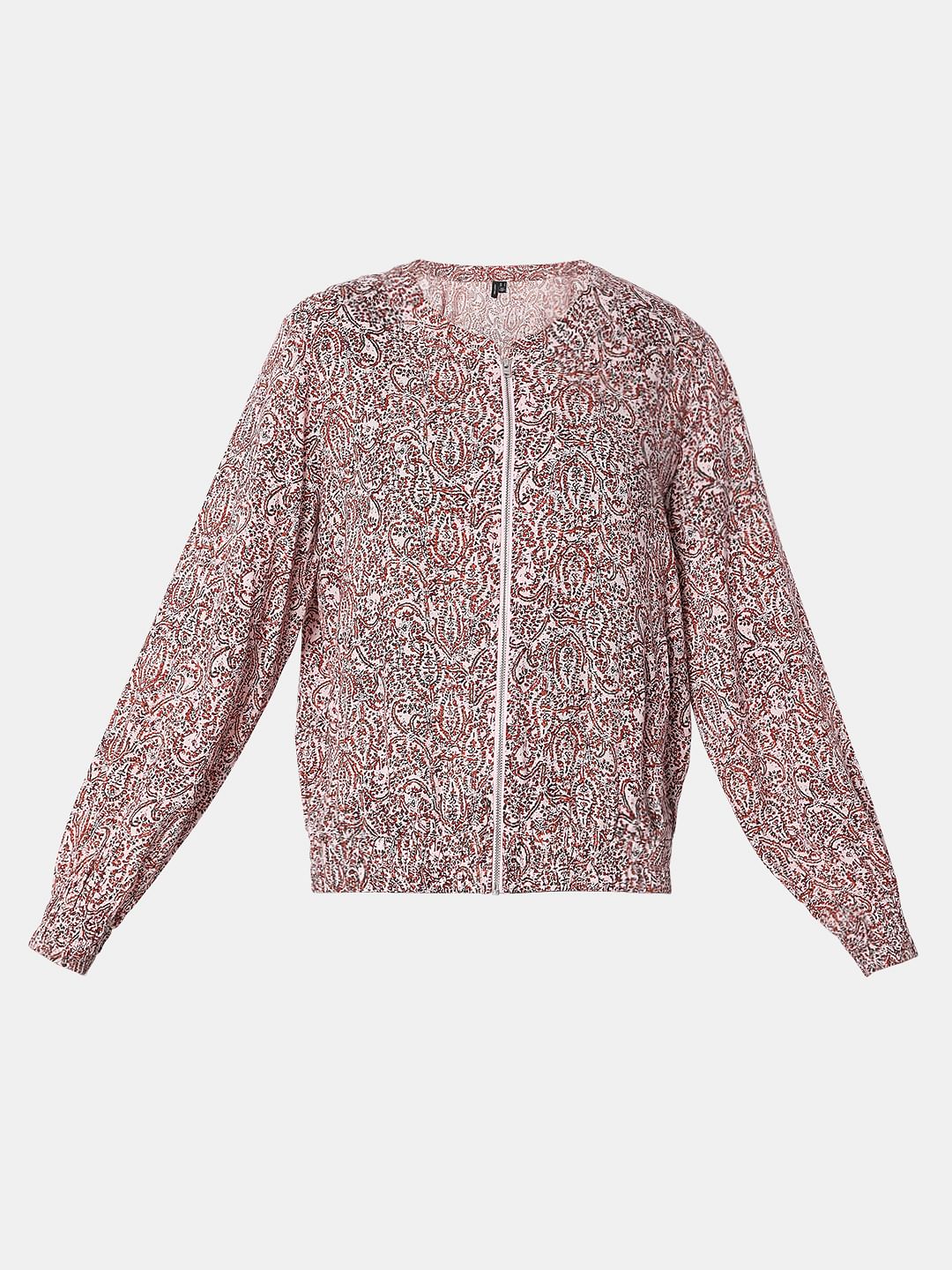 Pink Abstract Print Co-Ord Bomber Jacket - Image 7