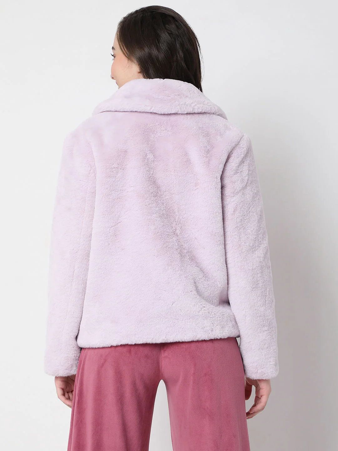 Lilac Faux Fur Jacket - Image 4