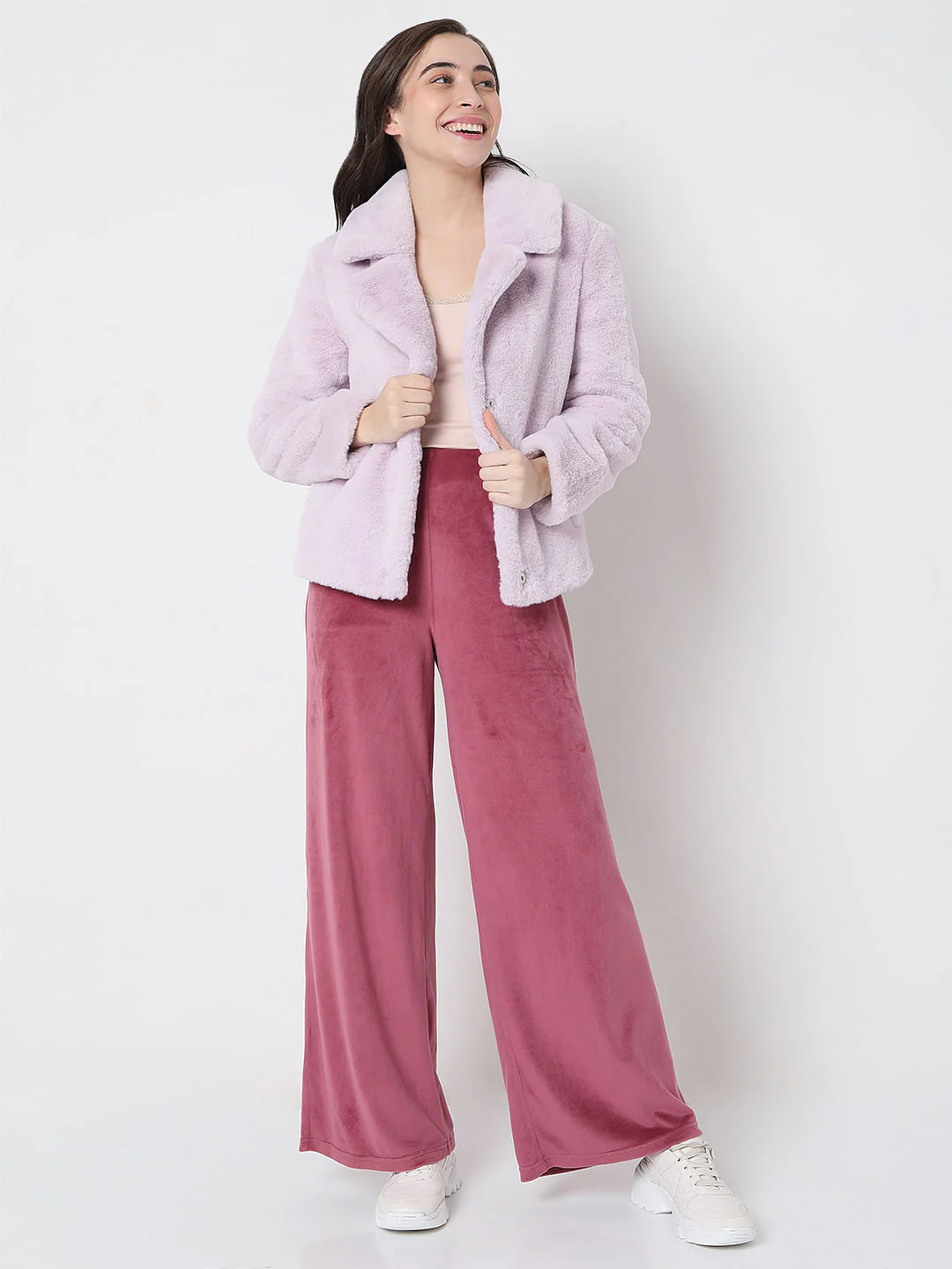 Lilac Faux Fur Jacket - Image 5