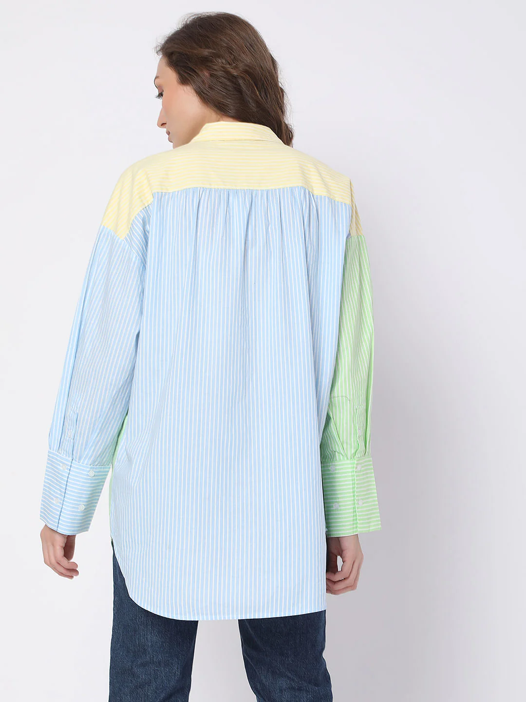 Pink Colourblocked Striped Shirt - Image 4
