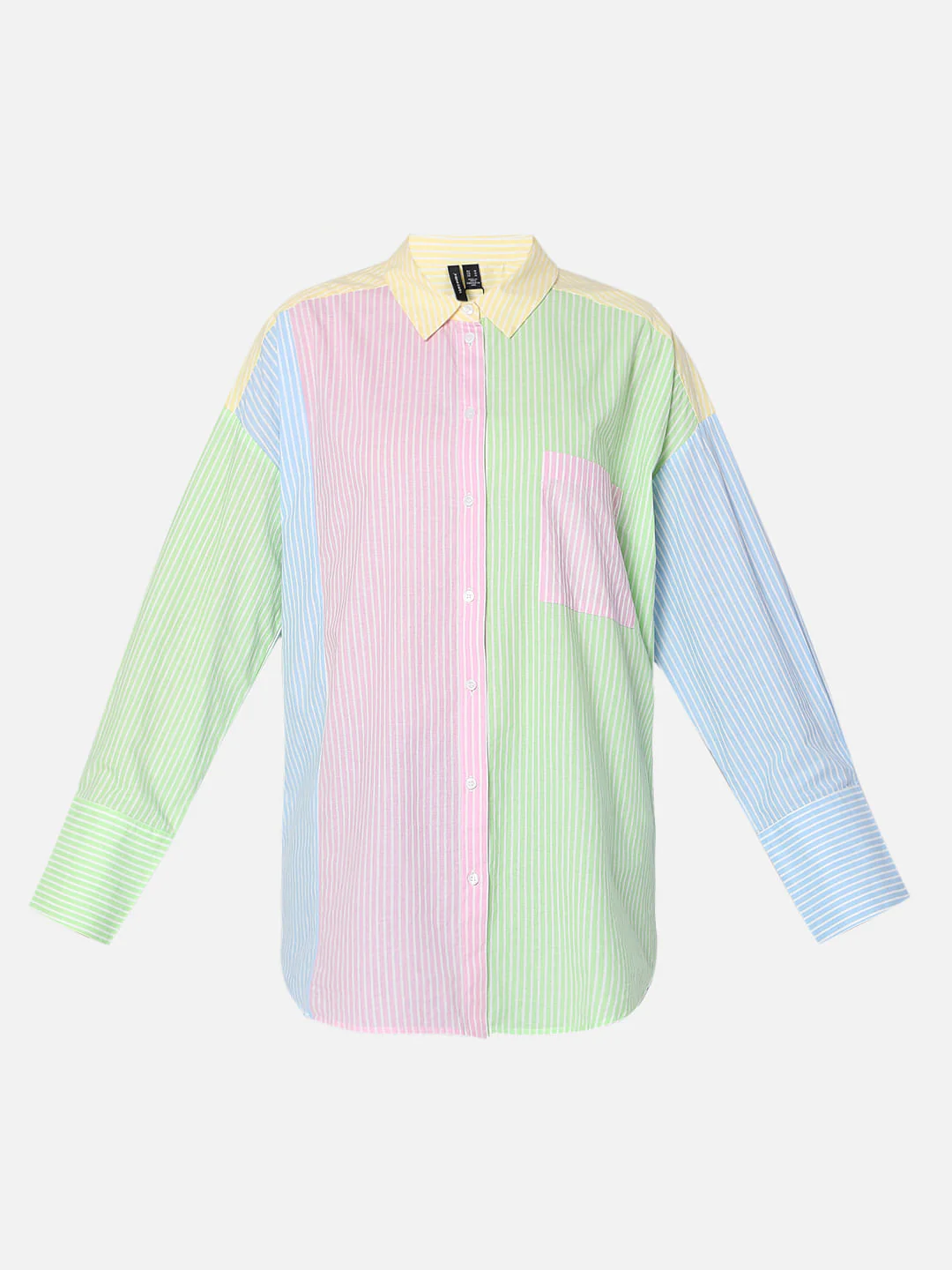 Pink Colourblocked Striped Shirt - Image 7