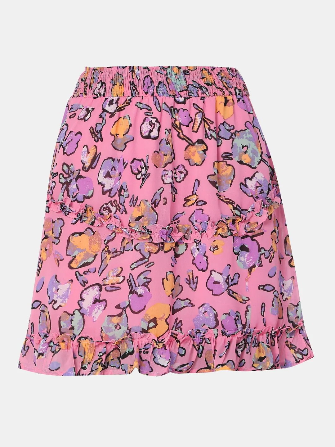 Pink Floral Frill Co-Ord Set Skirt - Image 7