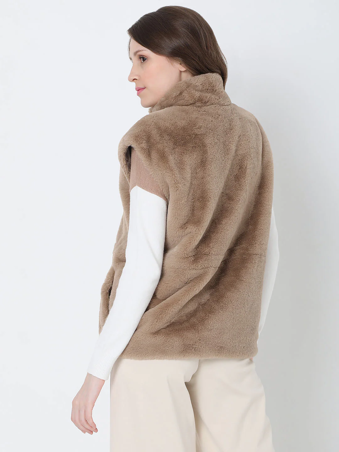 Beige Faux Fur Teddy Coat - Image 4