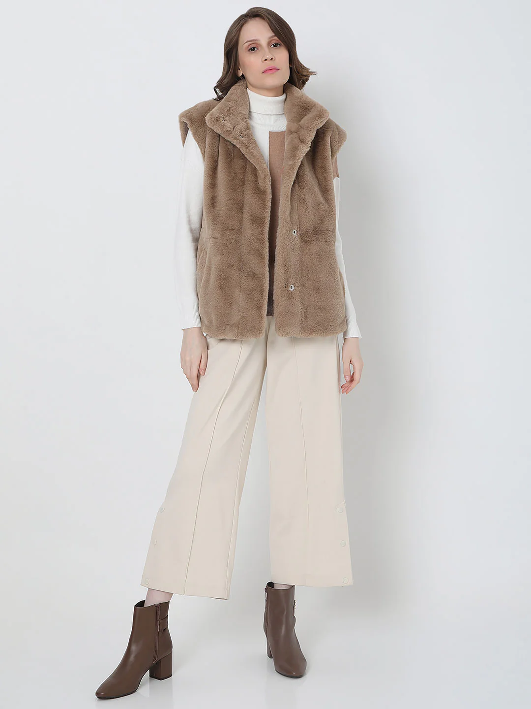 Beige Faux Fur Teddy Coat - Image 5