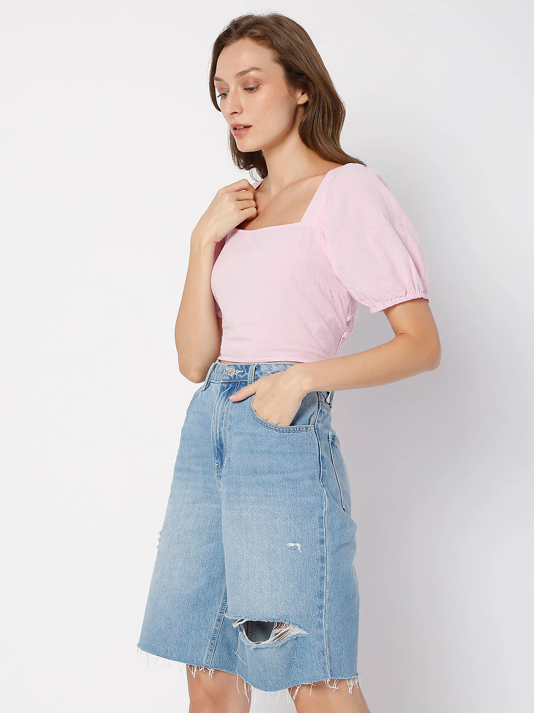 Pink Crop Co-Ord Set Top - Image 3