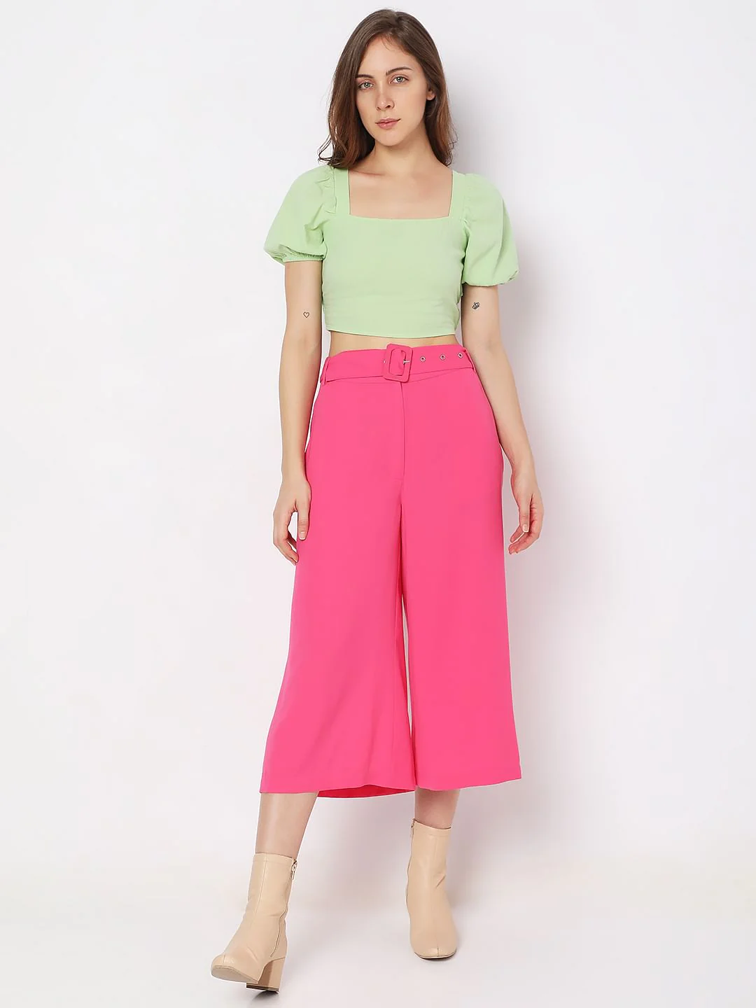 Green Co-Ord Set Crop Top - Image 5