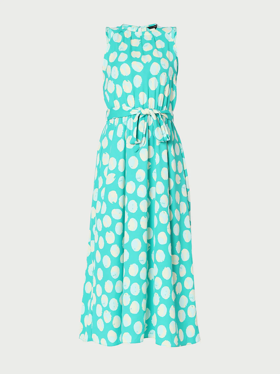 Sky Blue Polka Dot Midi Dress - Image 5