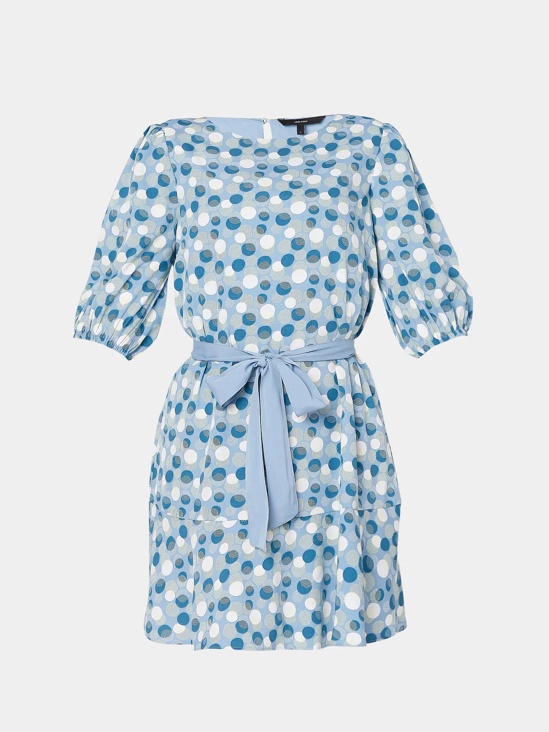 Blue Polka Dot Shift Dress - Image 6