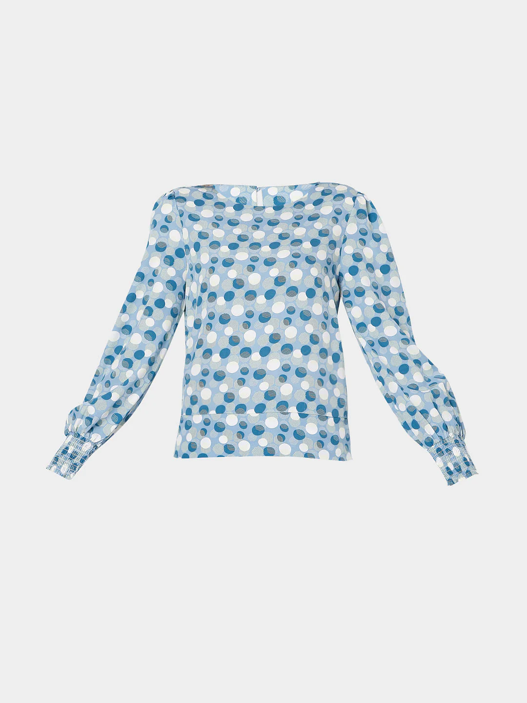 Blue Polka Dot Print Top - Image 6
