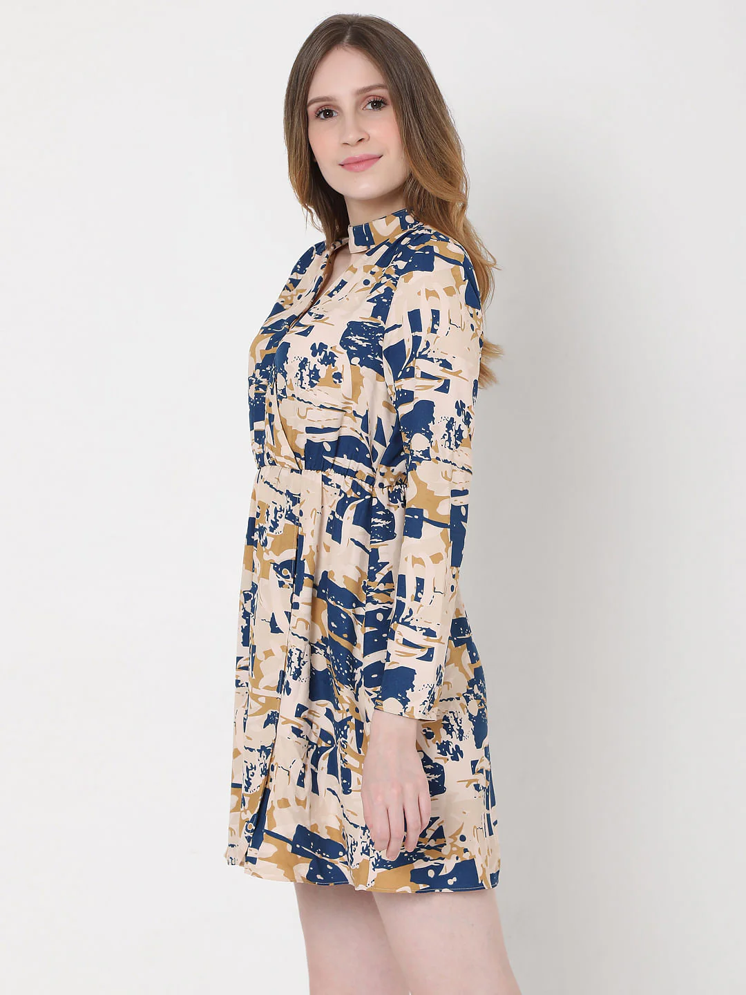 Blue Abstract Print Dress - Image 2
