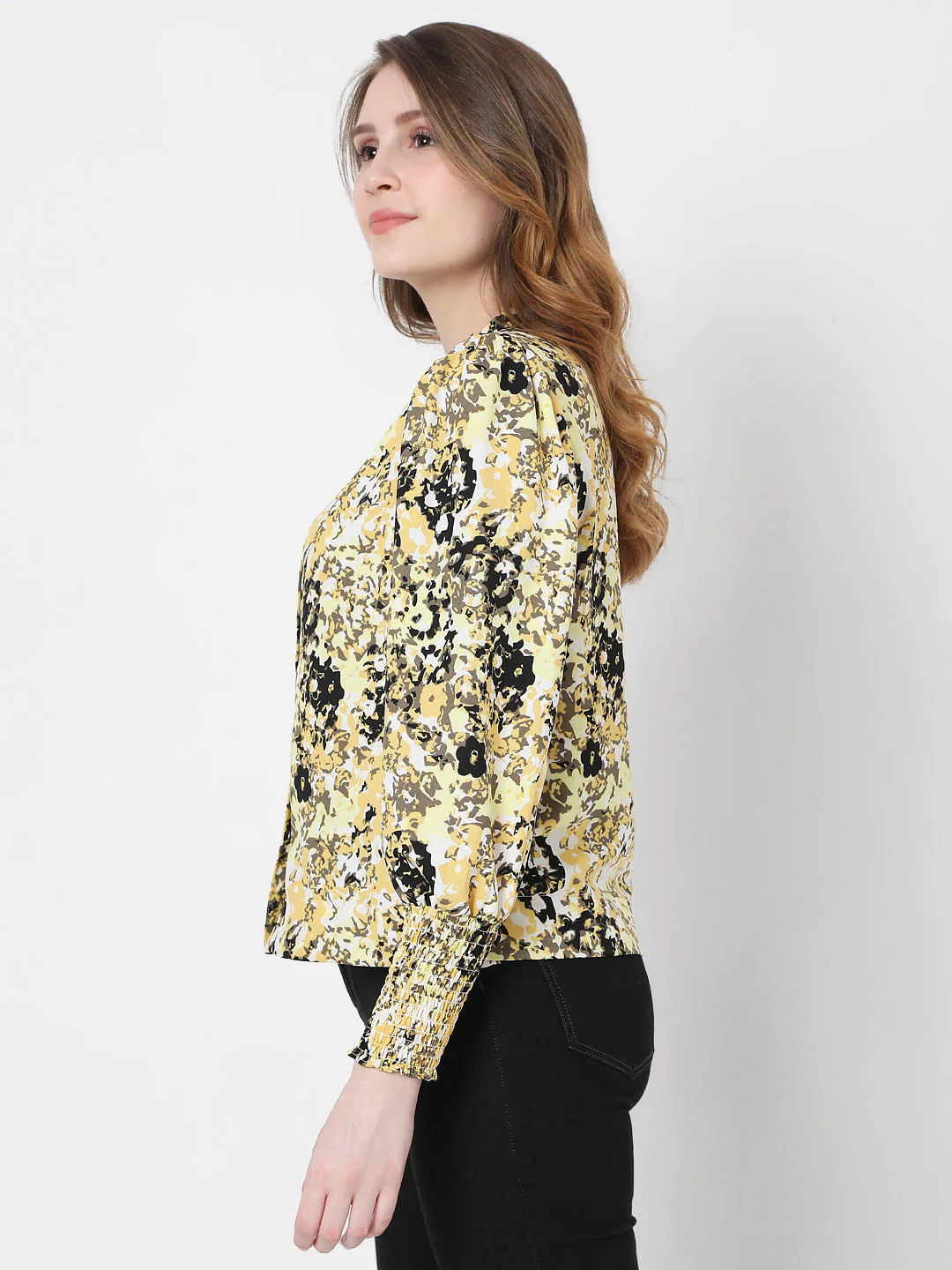 Yellow Abstract Print Top - Image 2