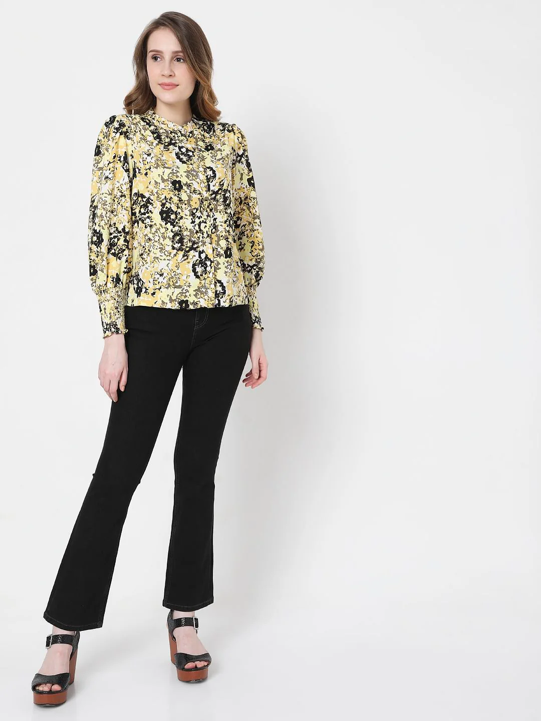 Yellow Abstract Print Top - Image 4