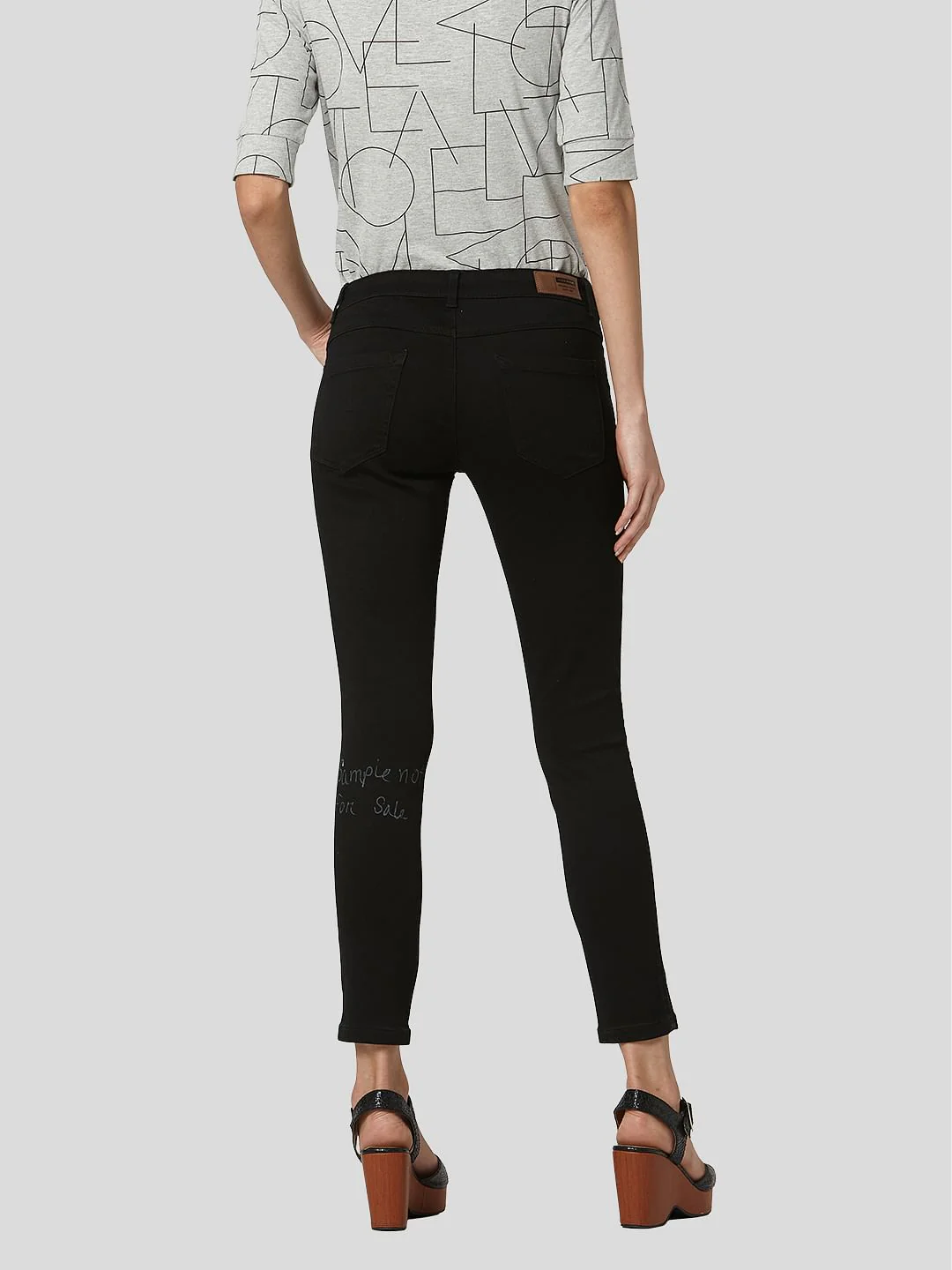 Black Mid Rise Wendy Skinny Jeggings - Image 4
