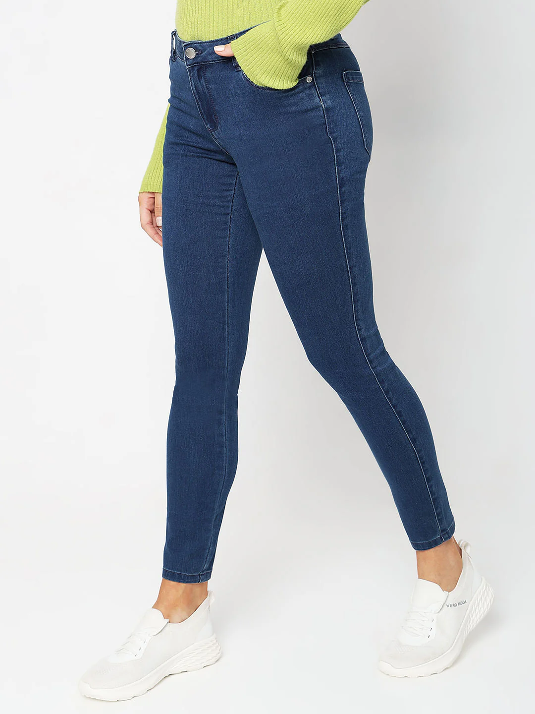 Blue Mid Rise Wendy Skinny Jeggings - Image 3