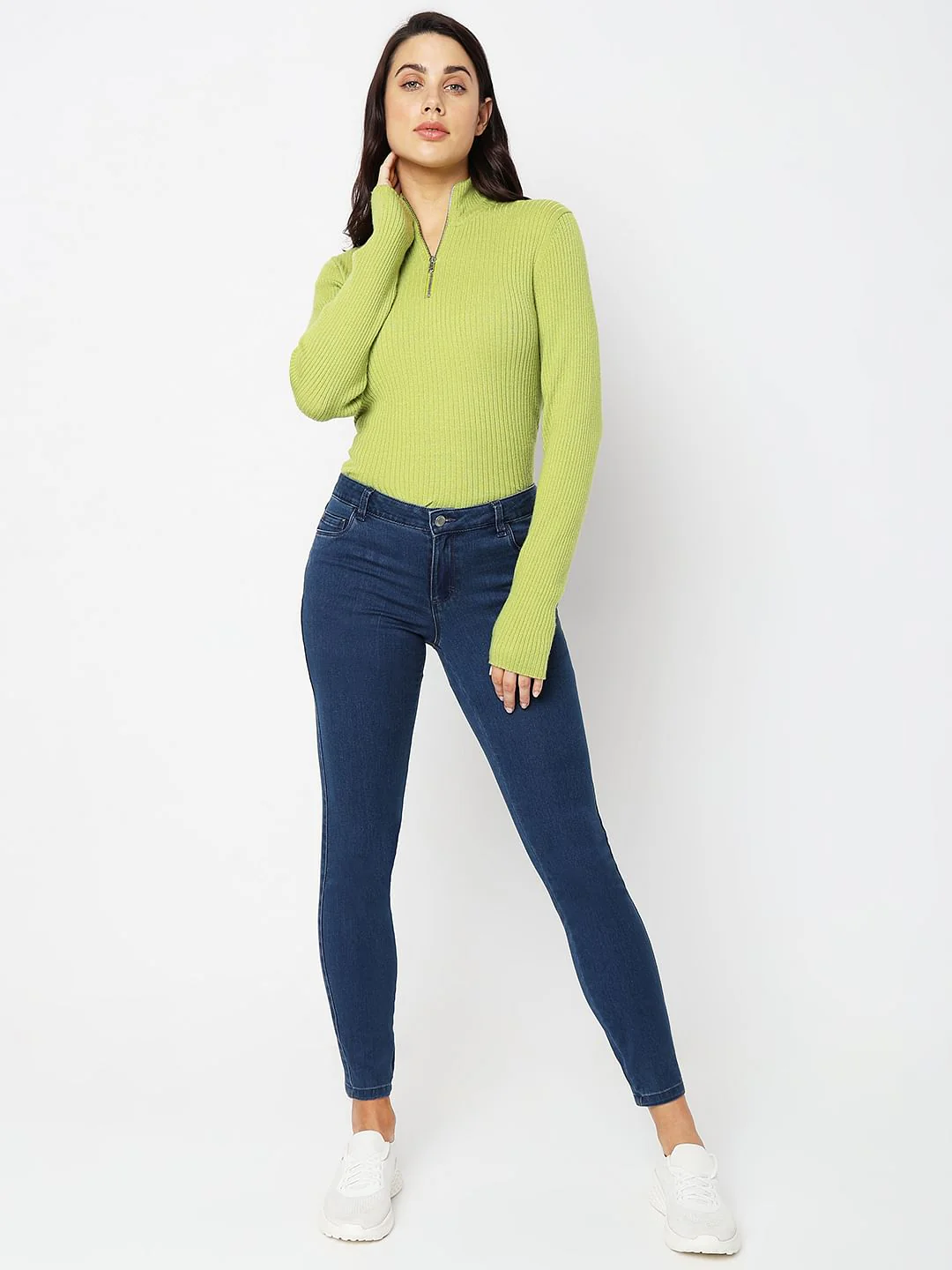 Blue Mid Rise Wendy Skinny Jeggings - Image 5